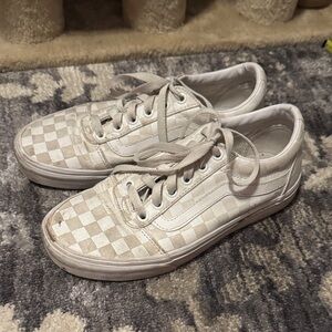Vans Women's Checkered White Shoes